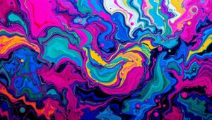Fluid Geometry in Vibrant Colors 7kO – free AI stock image