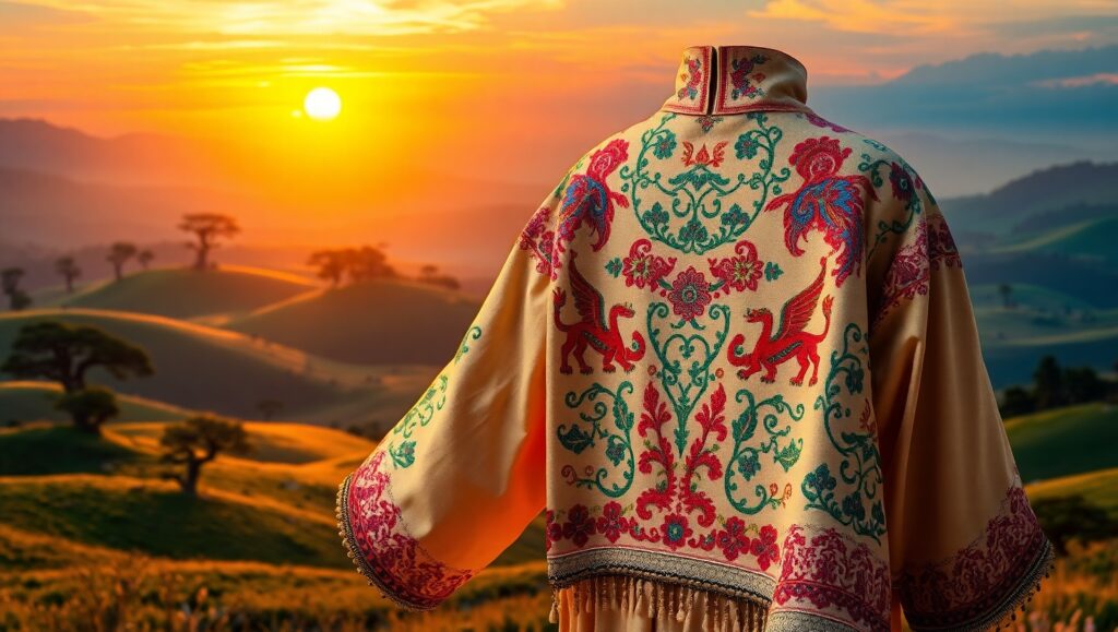 Folk Tale in Colors and Threads – free AI stock image