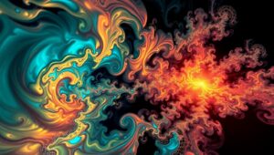 Fractal Dreamscape of Colorful Geometry – free AI stock image