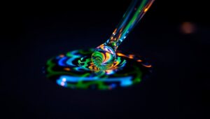 Fractal Reflections in Water Droplet – free AI stock image