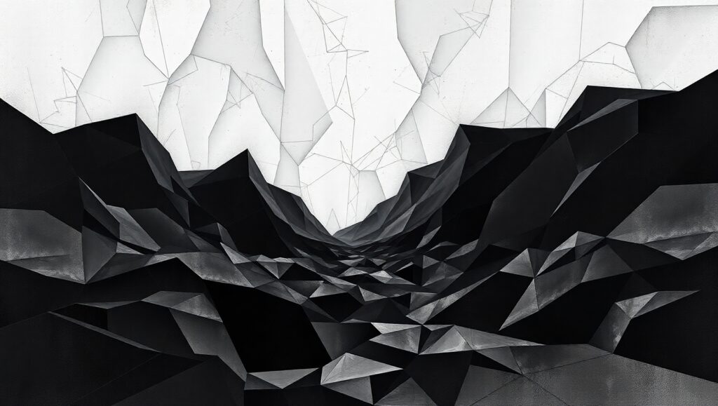 Fragmented Monochrome Landscape – free AI stock image