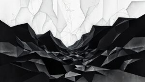 Fragmented Monochrome Landscape – free AI stock image