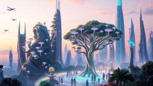 Fusion of Nature and Technology – free AI stock image