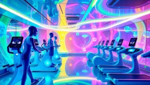 Futuristic Alien Gym Equipment Concept – free AI stock image