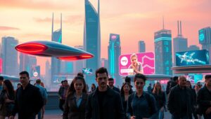 Futuristic City at Dusk jlo – free AI stock image