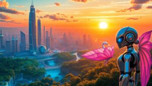 Futuristic City of Harmony – free AI stock image