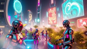 Futuristic City with Floating Gardens aAL – free AI stock image