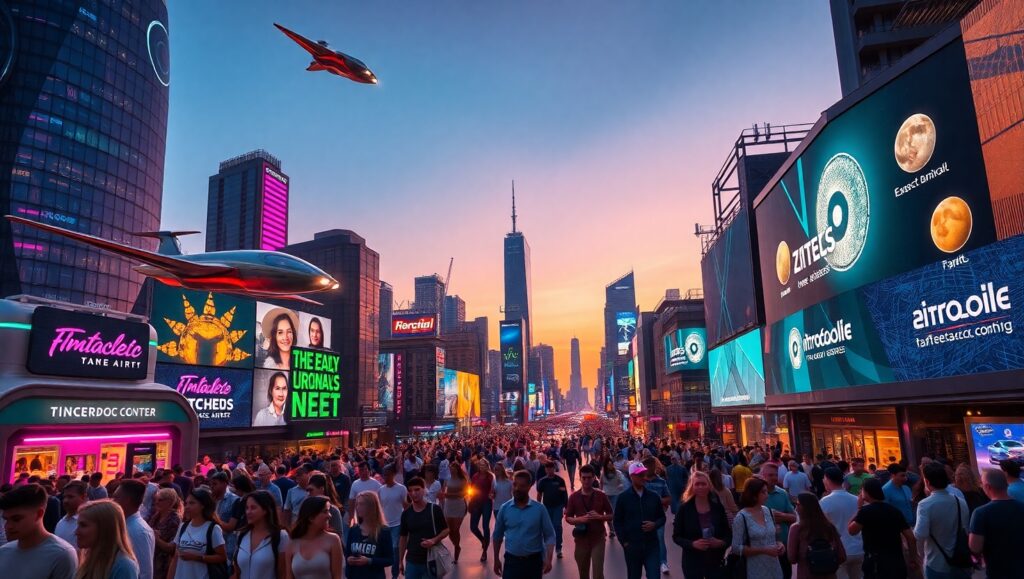 Futuristic Cityscape Abuzz with Motion – free AI stock image