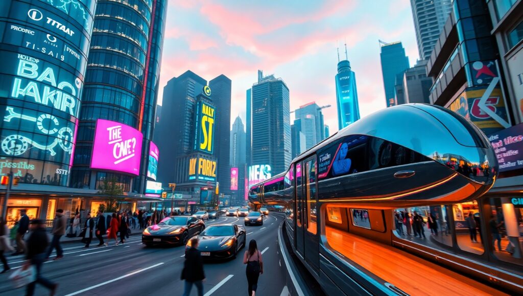 Futuristic Cityscape at Dusk XQR – free AI stock image