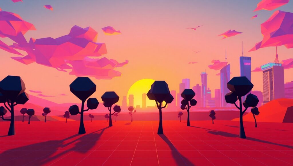 Futuristic Cityscape at Sunset a3x – free AI stock image