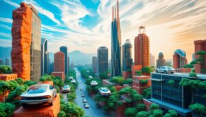 Futuristic Clay Cityscape – free AI stock image
