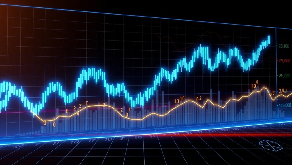 Futuristic Cryptocurrency Trend Visualization – free AI stock image