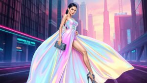 Futuristic Elegance in Fashion Art – free AI stock image