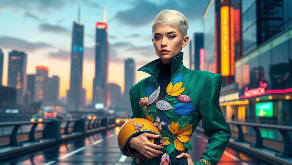 Futuristic Elegance in Fashion Art 5t7 – free AI stock image