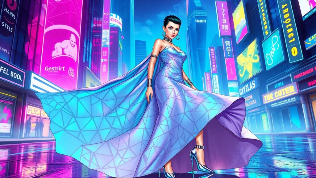 Futuristic Elegance in Urban Lights WdY – free AI stock image