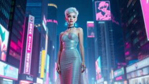 Futuristic Elegance in Urban Setting – free AI stock image
