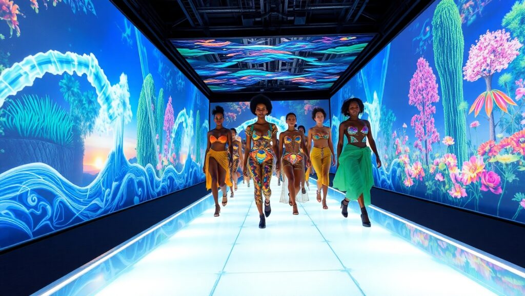 Futuristic Fashion on the Runway 0Np – free AI stock image