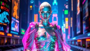 Futuristic Fashion on the Runway – free AI stock image