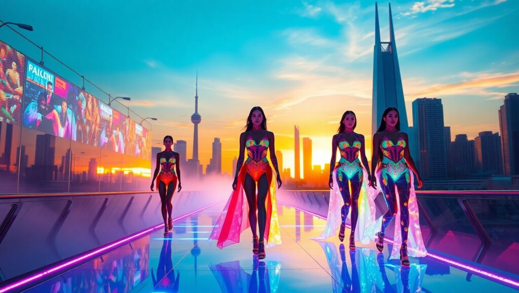 Futuristic Fashion on the Runway 6V5 – free AI stock image