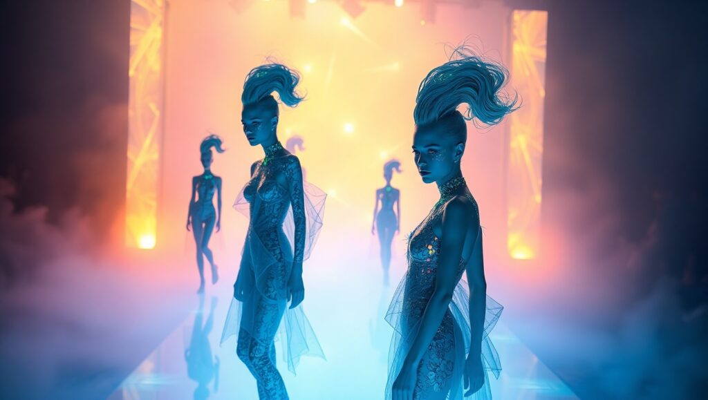 Futuristic Fashion on the Runway 8C5 – free AI stock image