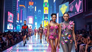 Futuristic Fashion on the Runway WmP – free AI stock image