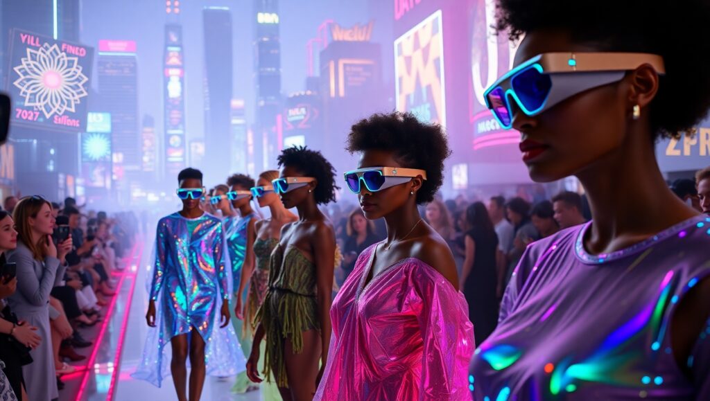 Futuristic Fashion Runway Extravaganza – free AI stock image