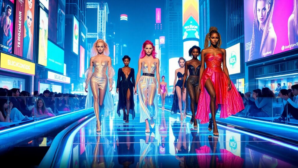 Futuristic Fashion Show Extravaganza – free AI stock image