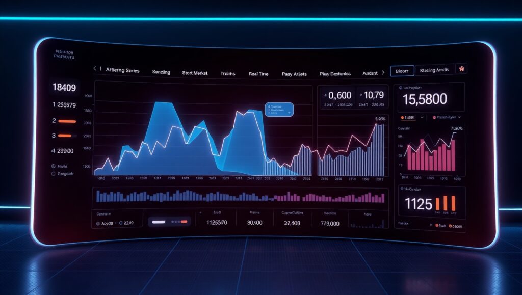 Futuristic Financial Data Visualization – free AI stock image