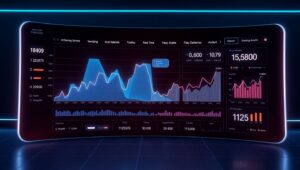 Futuristic Financial Data Visualization – free AI stock image