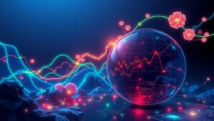 Futuristic Financial Market Visualization – free AI stock image