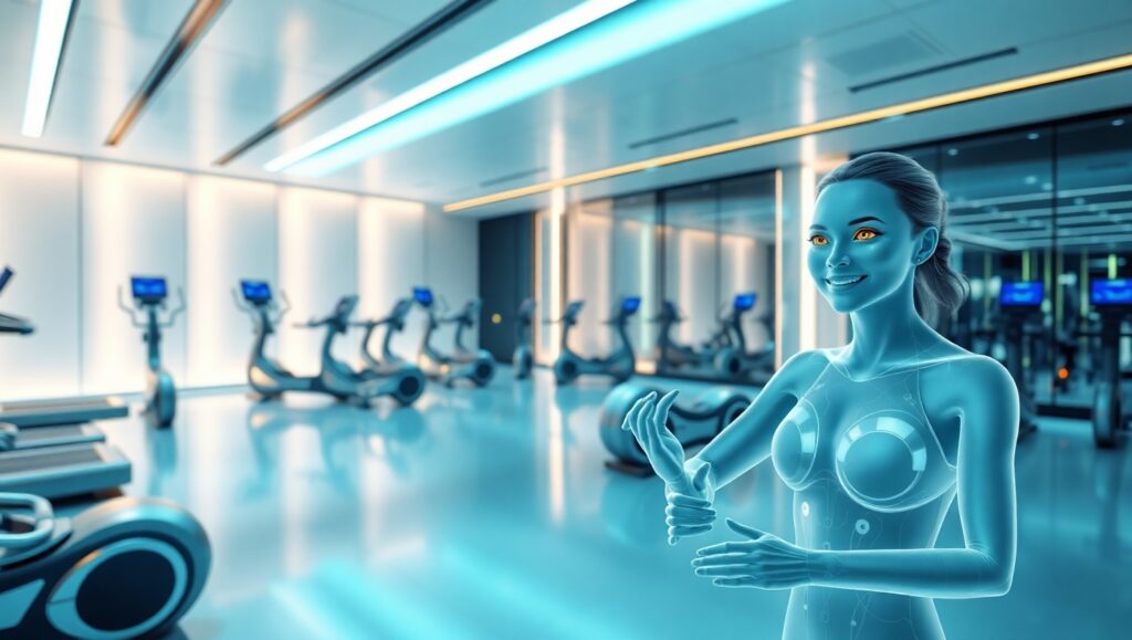 Futuristic Gym of the Future – free AI stock image