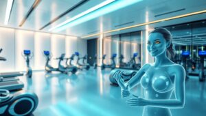 Futuristic Gym of the Future – free AI stock image