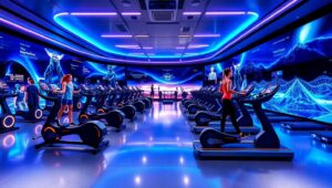 Futuristic Gym of Tomorrow AdW – free AI stock image