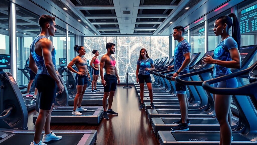 Futuristic Gym with Advanced Equipment – free AI stock image