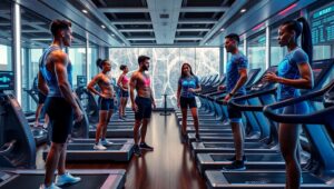 Futuristic Gym with Advanced Equipment – free AI stock image