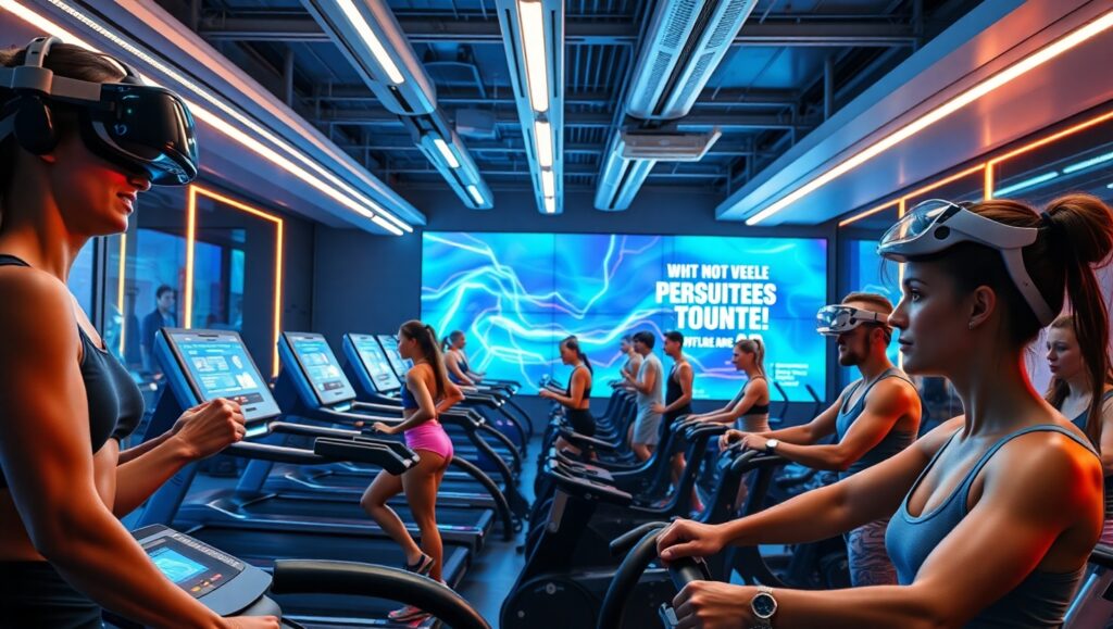 Futuristic Gym with High-Tech Equipment 1Lr – free AI stock image