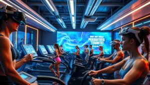 Futuristic Gym with High-Tech Equipment 1Lr – free AI stock image