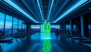 Futuristic Gym with High-Tech Equipment PKt – free AI stock image