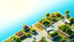 Futuristic Isometric City Park – free AI stock image