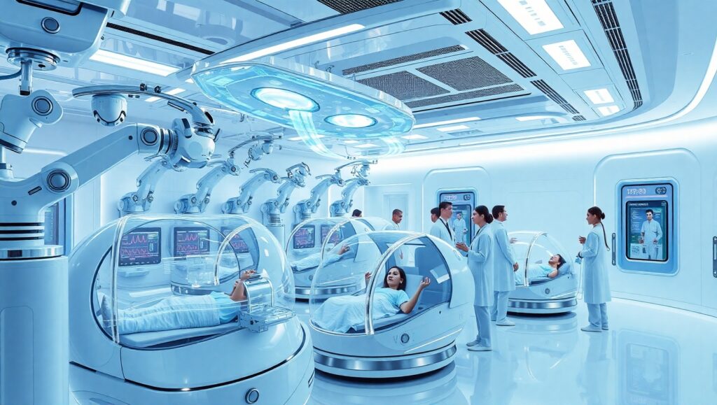 Futuristic Medical Diagnostics Laboratory – free AI stock image