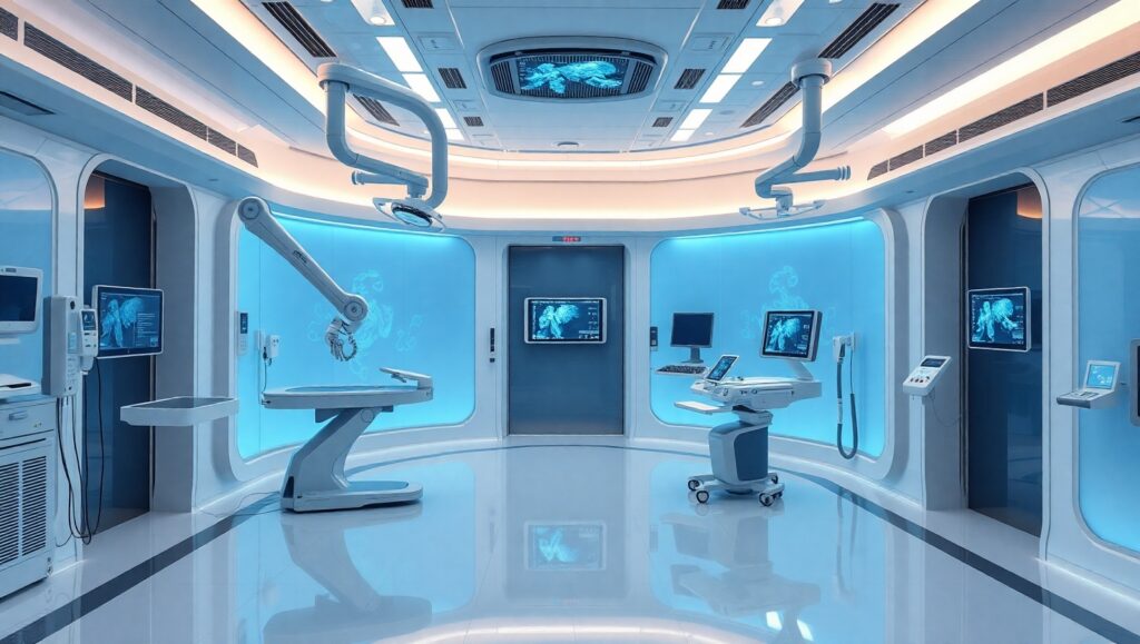 Futuristic Medical Equipment in Use – free AI stock image