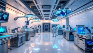 Futuristic Medical Lab Equipment Showcase – free AI stock image