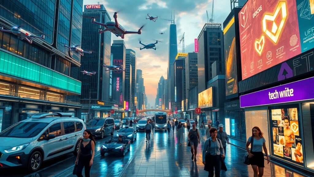 Futuristic Robotics Cityscape at Night – free AI stock image