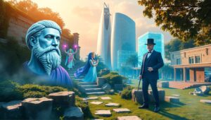 Futuristic Ruins in Augmented Reality – free AI stock image