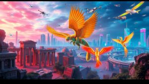 Futuristic Ruins in Augmented Reality BHL – free AI stock image