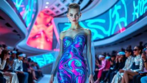 Futuristic Runway Fashion Showcase – free AI stock image
