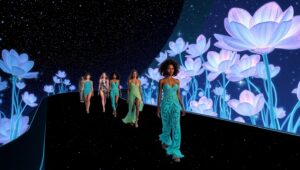 Futuristic Runway with Bioluminescent Styles – free AI stock image