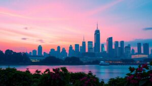 Futuristic Skyline at – free AI stock image