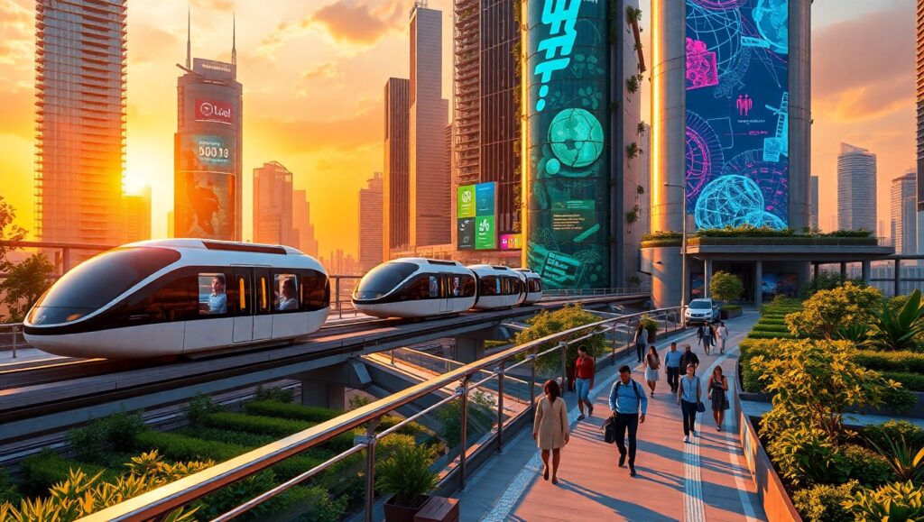 Futuristic Smart City Vision – free AI stock image