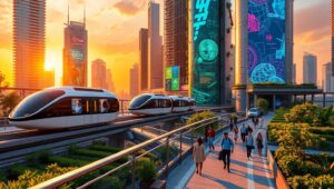 Futuristic Smart City Vision – free AI stock image